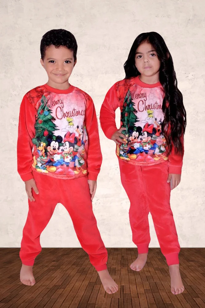 Mickey & Minnie Mouse Christmas Printed Pyjama Set