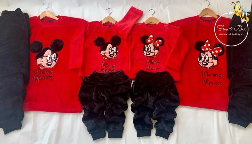 Mickey & Minnie Mouse Christmas Printed Pyjama Set - Image 4