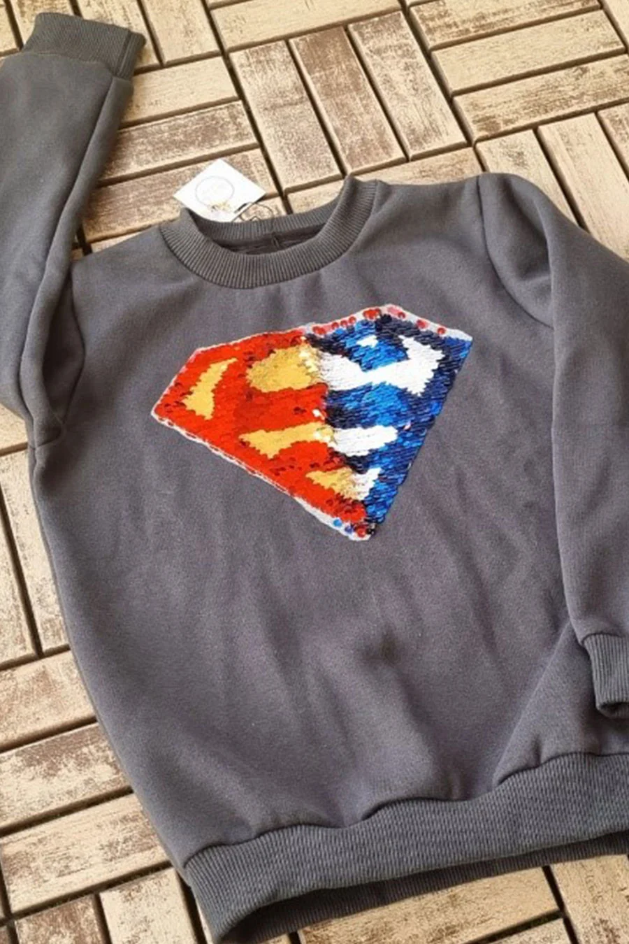 Sweet Shirt SuperMan & McQueen Car Sequin Fleece